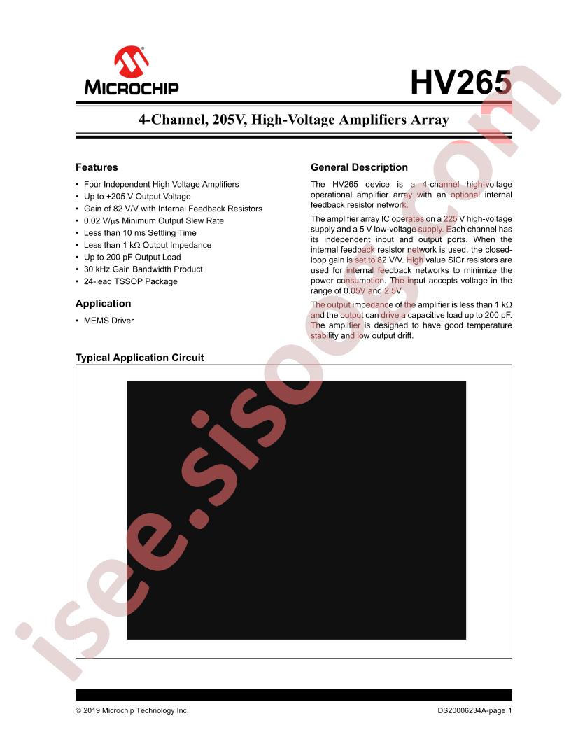 Hv265 Datasheet