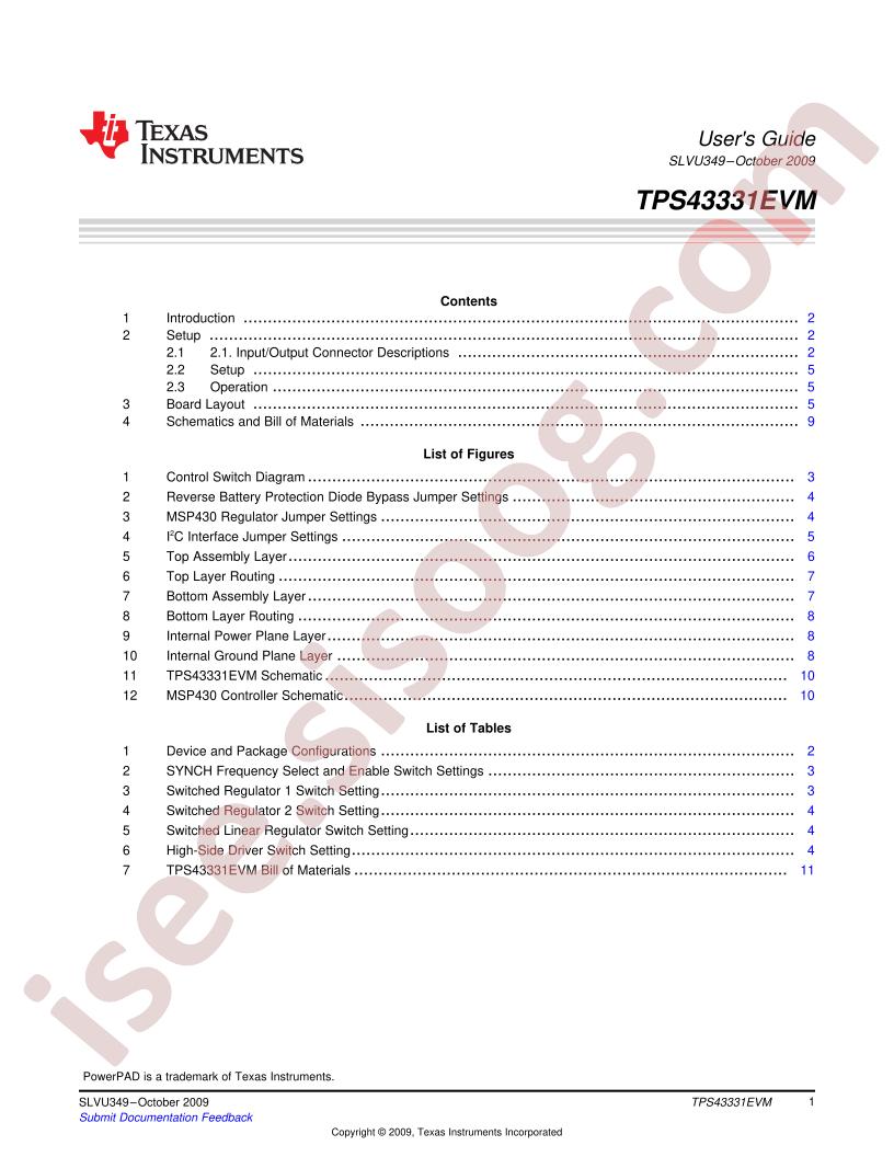 TPS43331EVM Guide