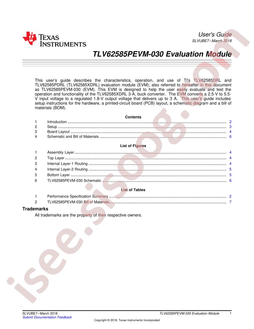 TLV62585PEVM-030 User Guide
