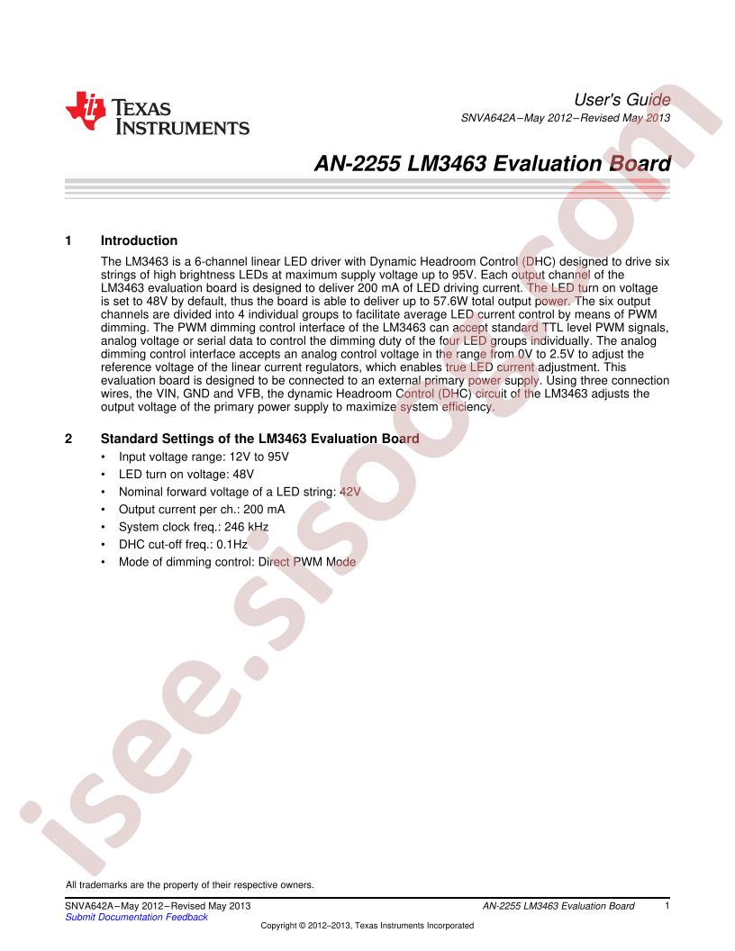 LM3463EVM Eval Board