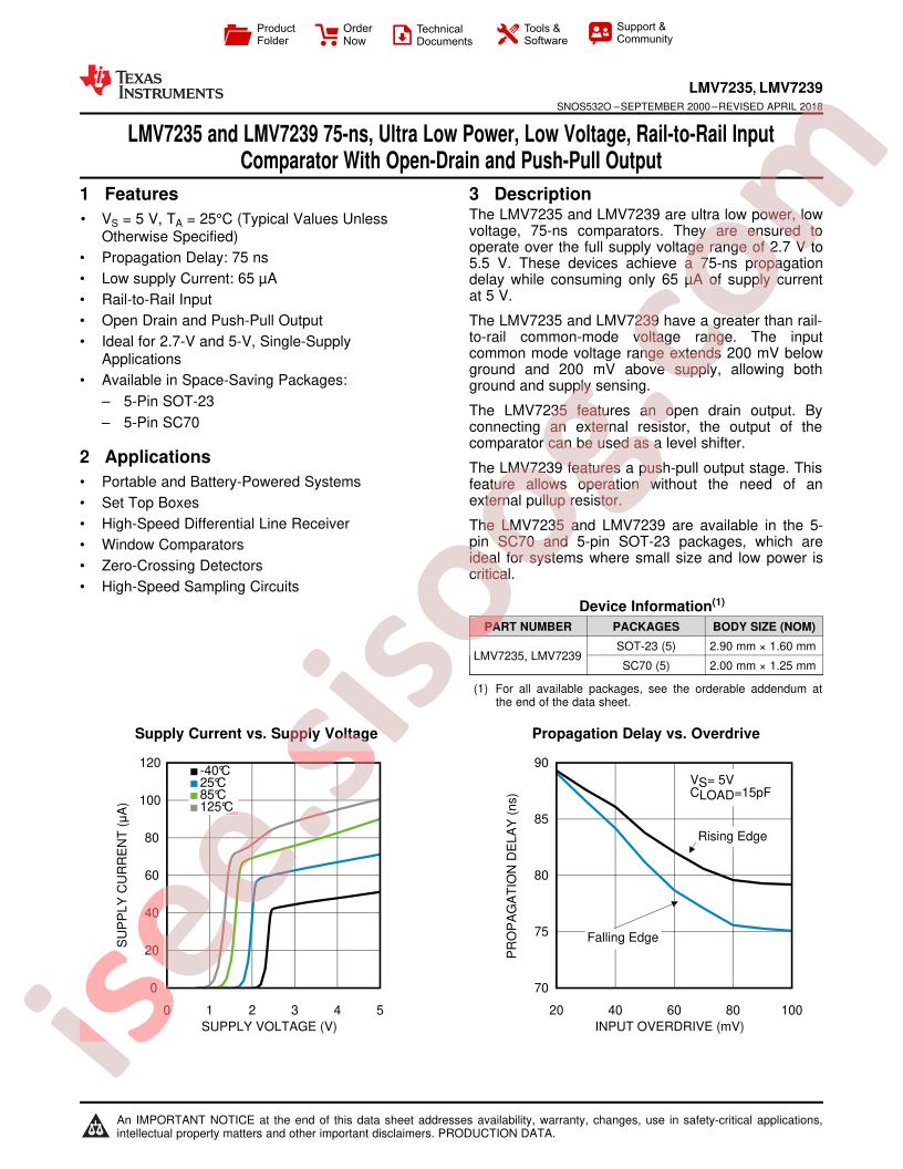 LMV7235, LMV7239 Datasheet