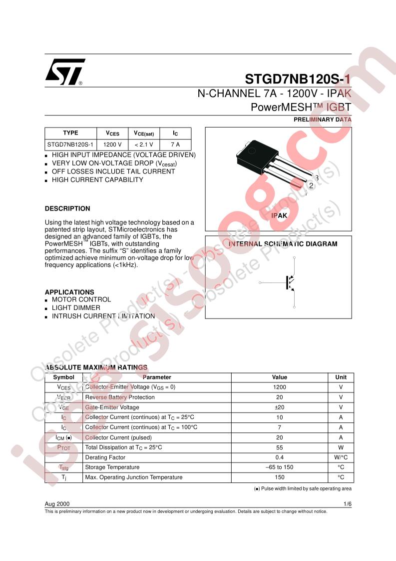 STGD7NB120S-1
