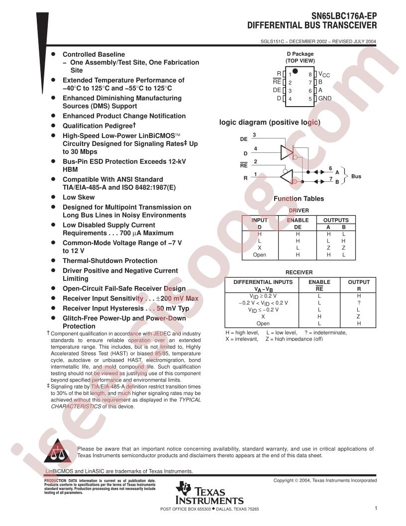 SN65LBC176A-EP