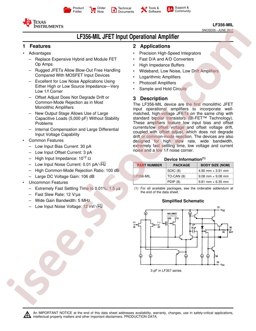 LF356 Datasheet