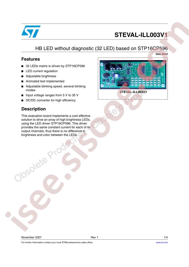 STEVAL-ILL003V1 Data Brief