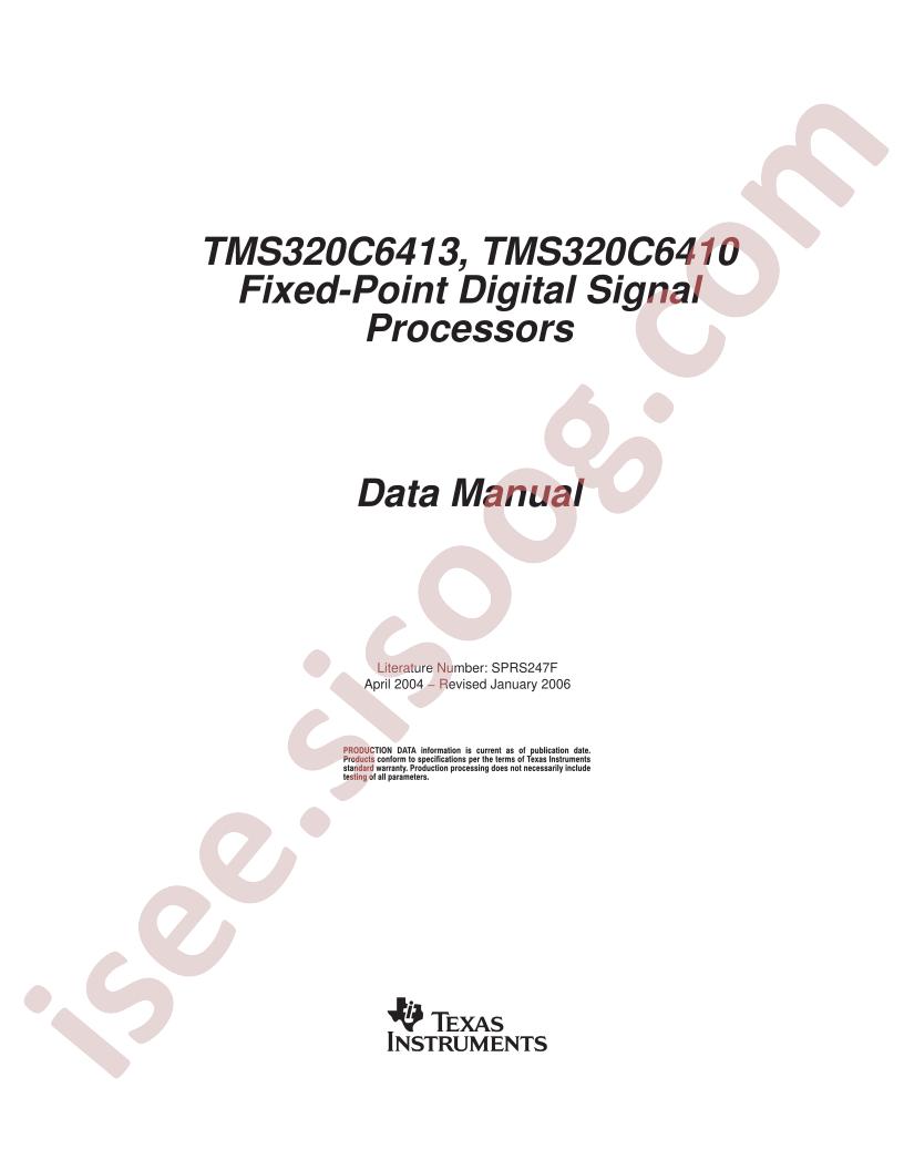 TMS320C6413/6410 Data Manual
