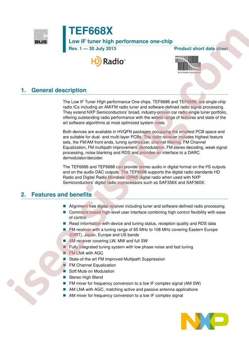 TEF668x Short Datasheet