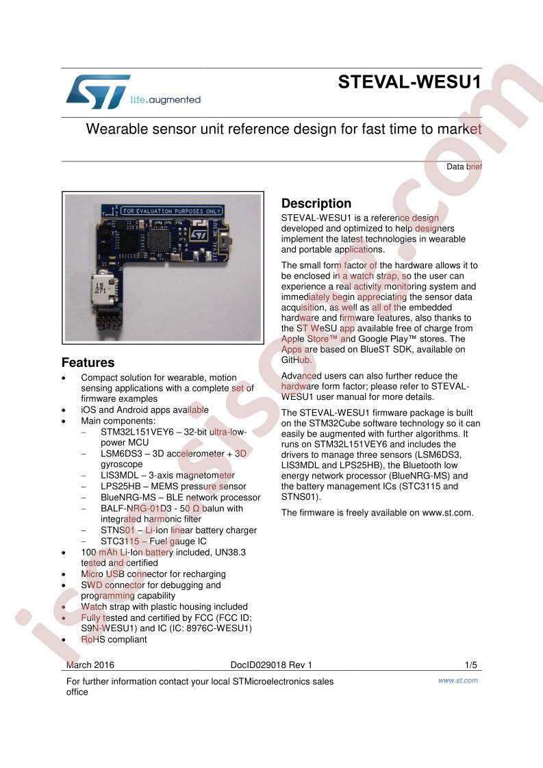 STEVAL-WESU1 Data Brief
