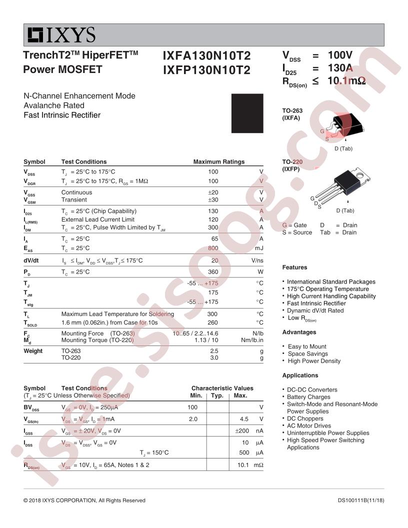 IXFx130N10T2