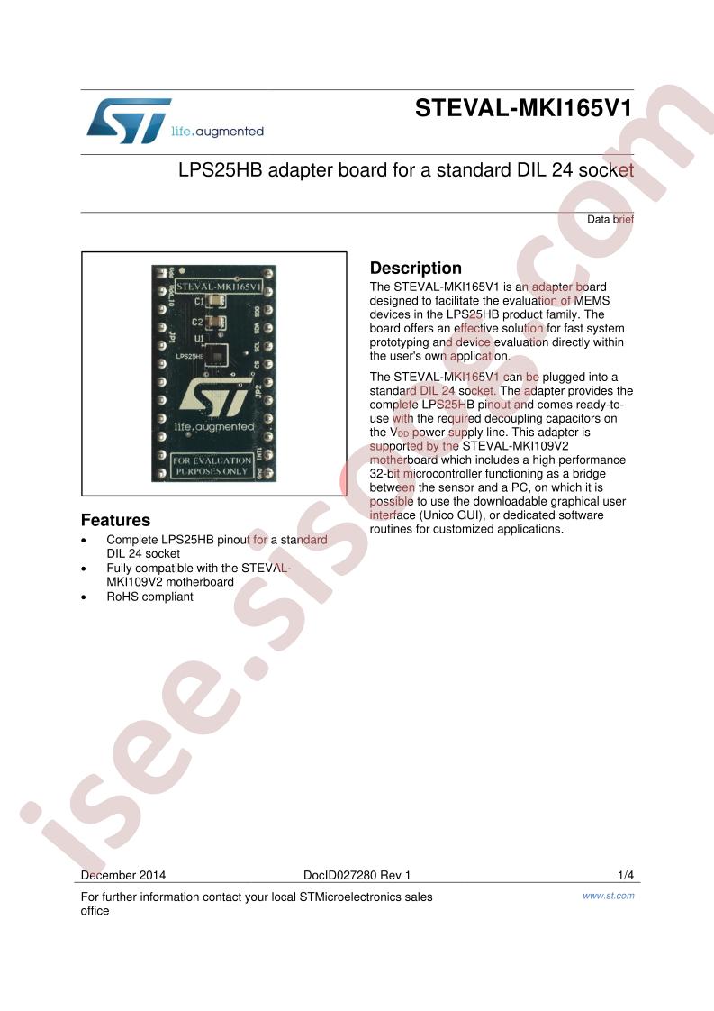 STEVAL-MKI165V1 Data Brief