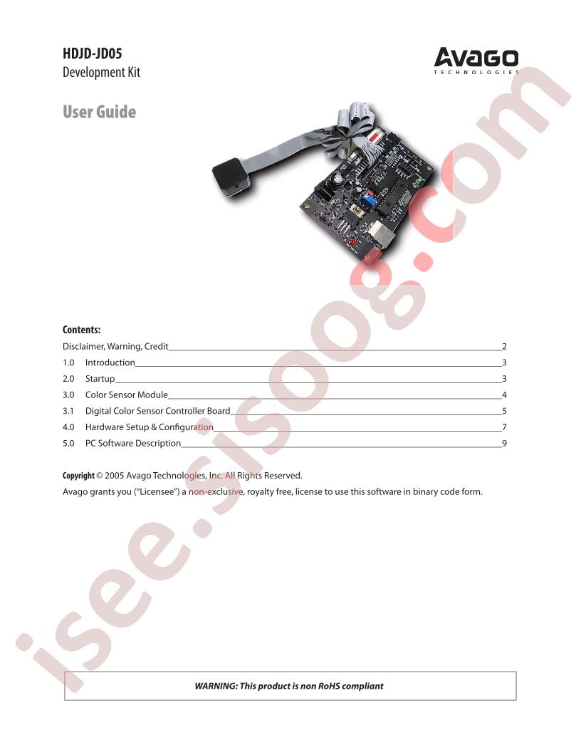 HDJD-JD05 User Guide