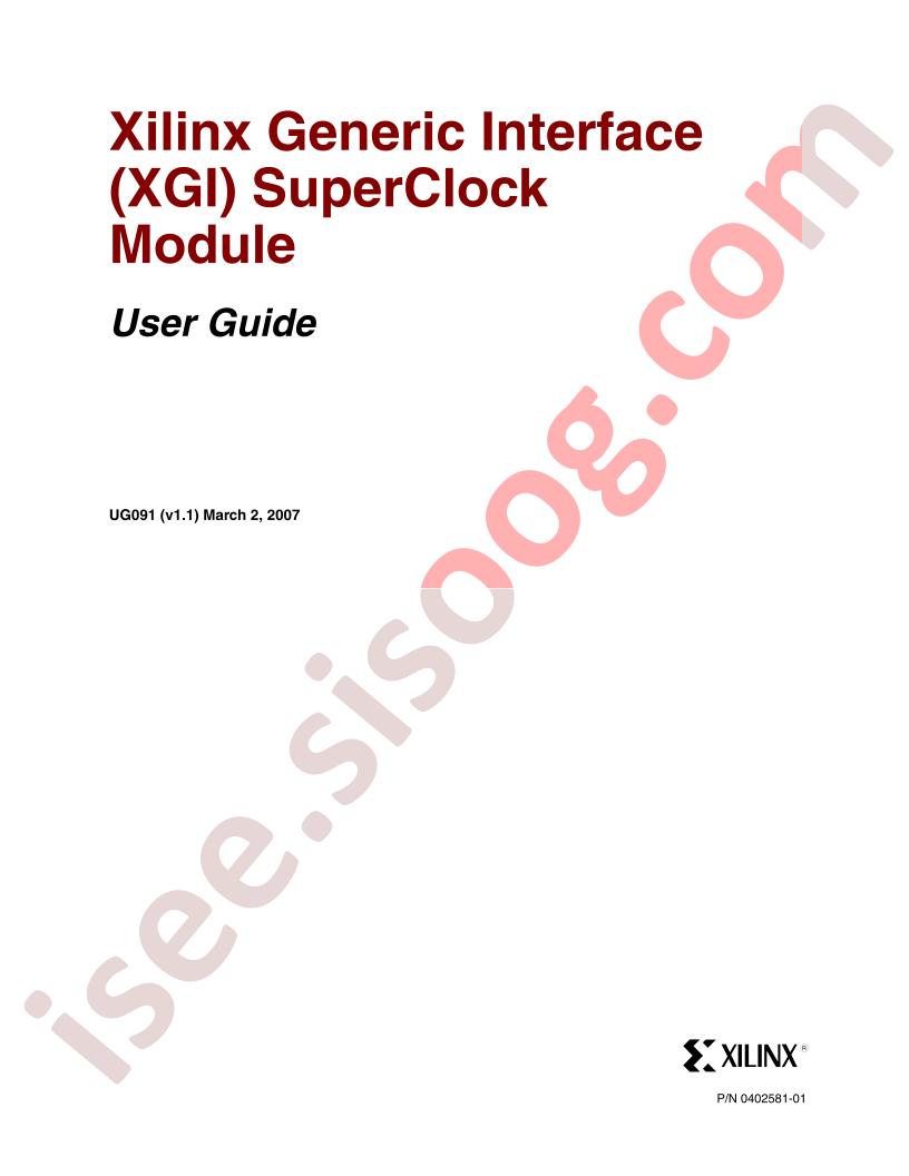 XGI Super Clock Module User Guide