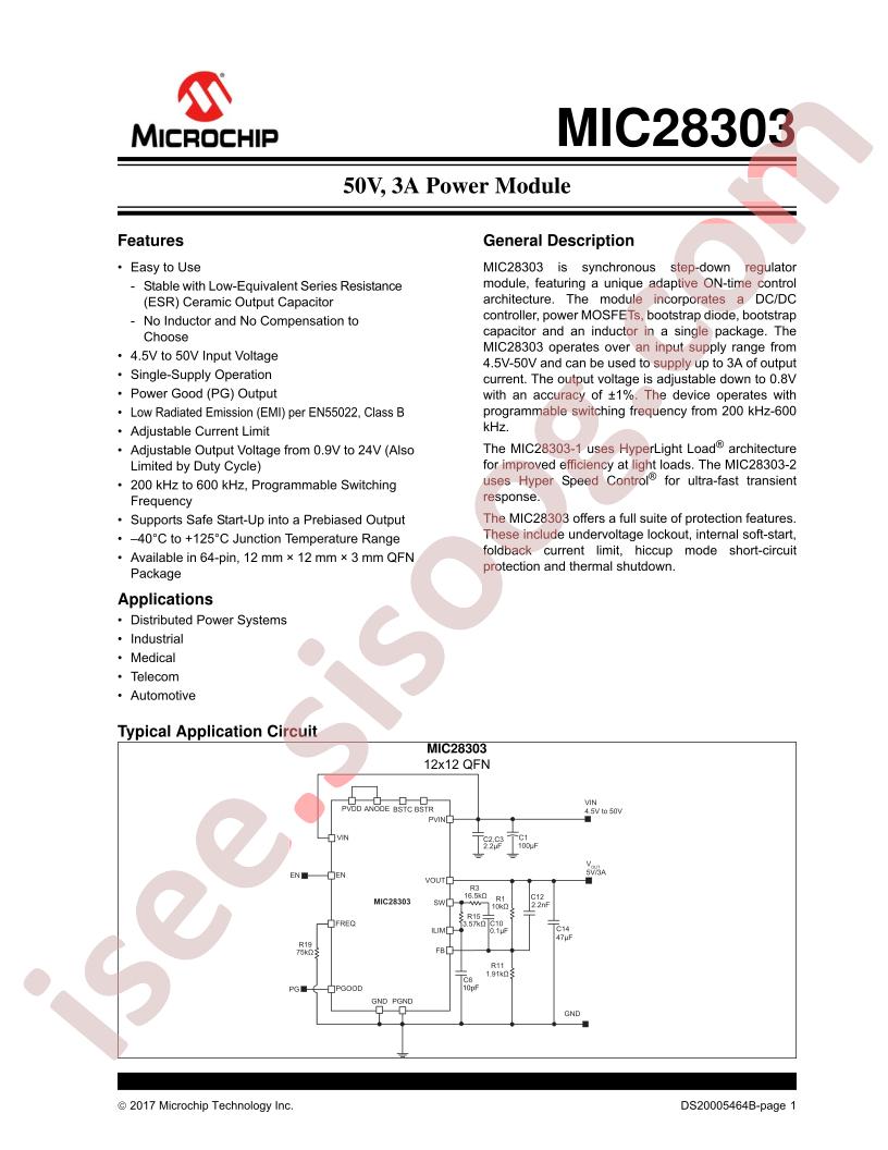 MIC28303 Datasheet