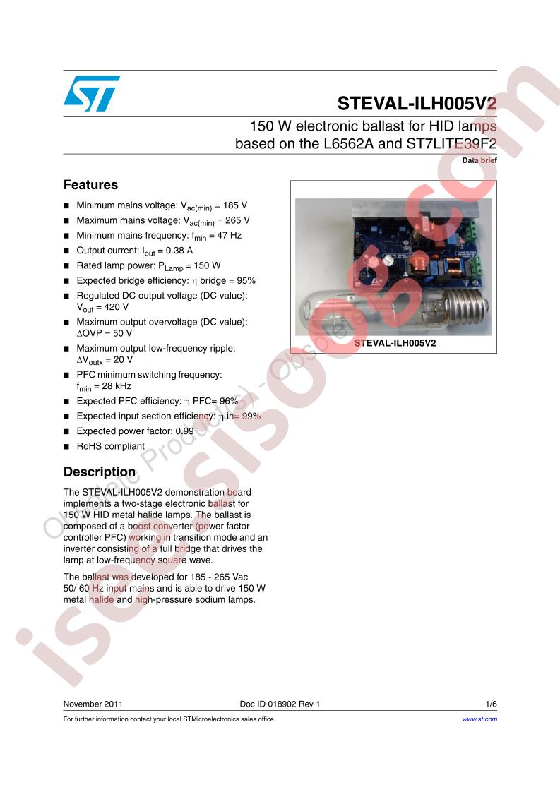 STEVAL-ILH005V2 Brief