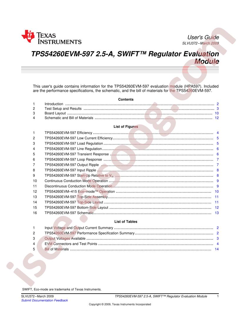 TPS54260EVM-597 User Guide