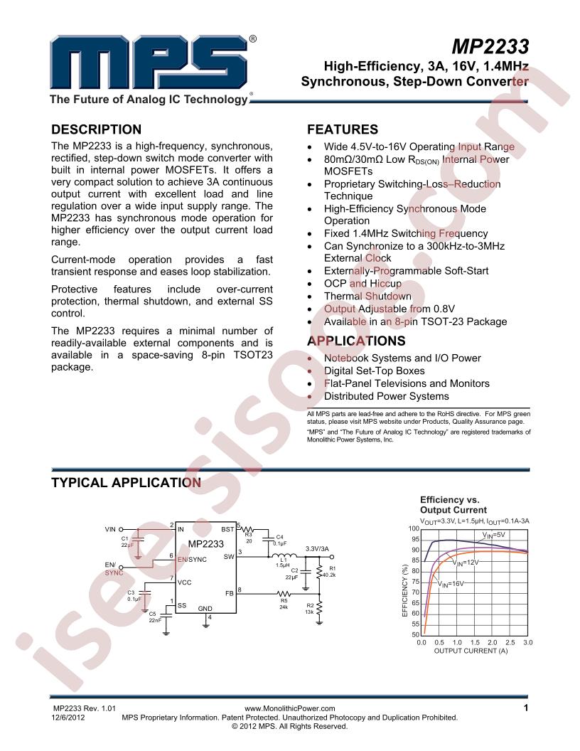 MP2233 Datasheet