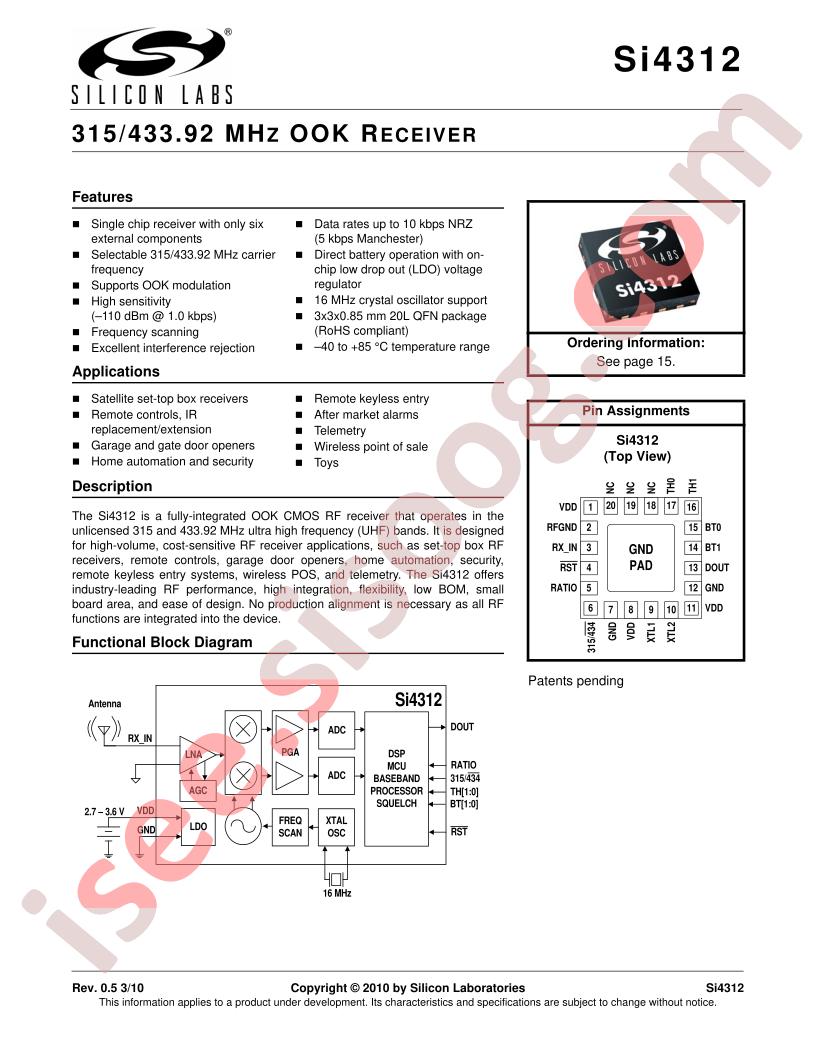 Si4312 Datasheet