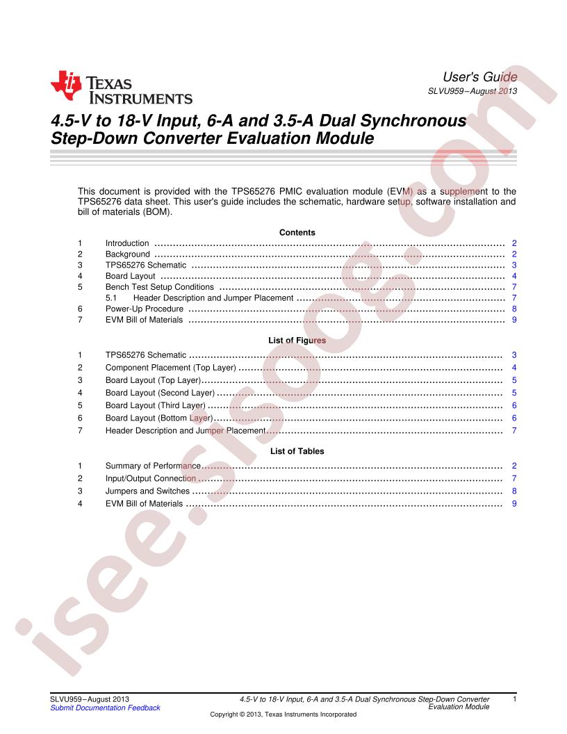 TPS65276 EVM User Guide