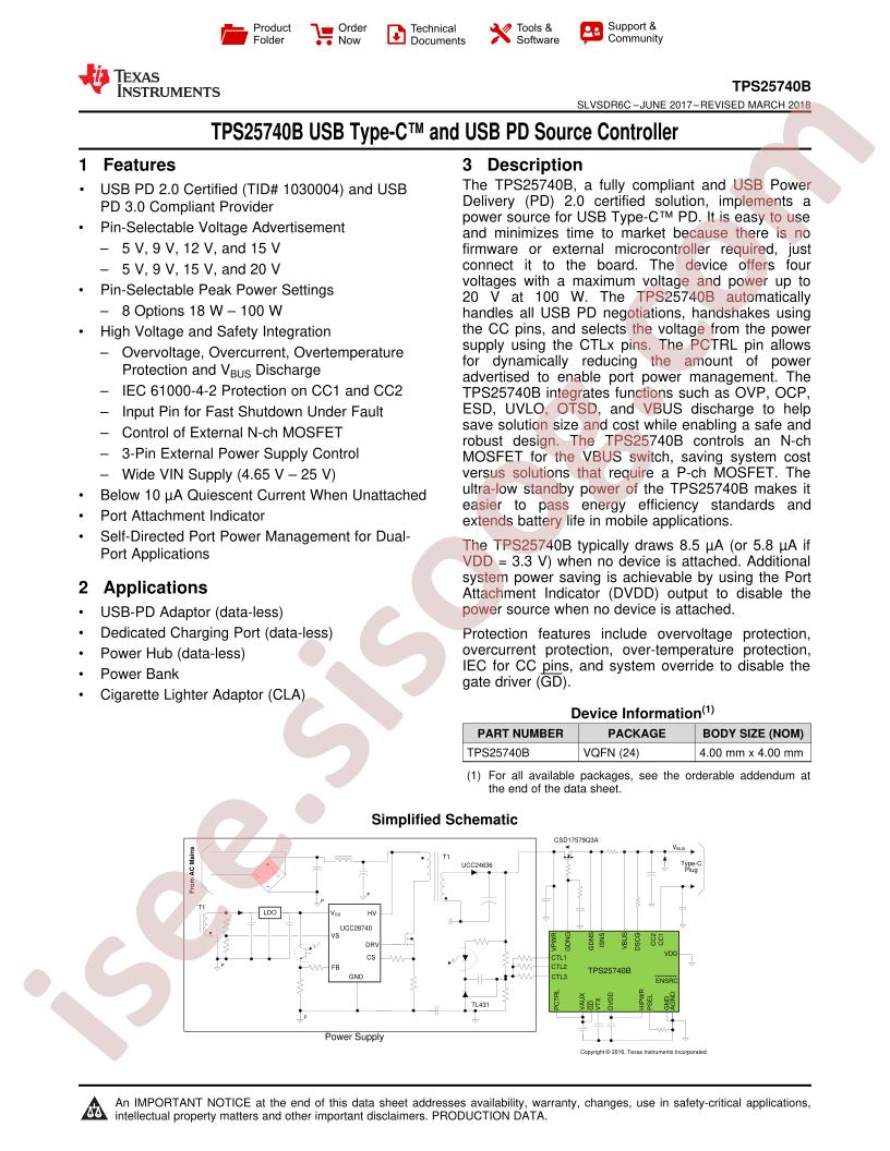 TPS25740B Datasheet