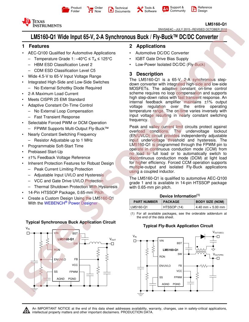 LM5160-Q1 Datasheet