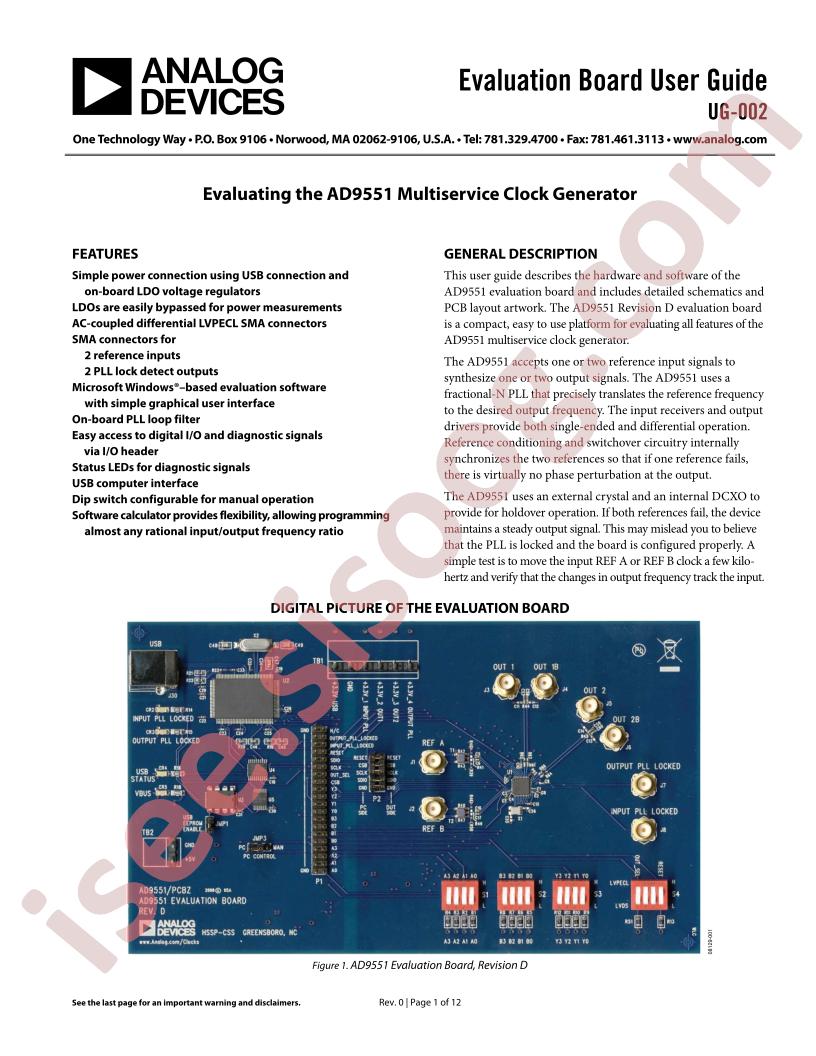 AD9551 Eval Brd Guide