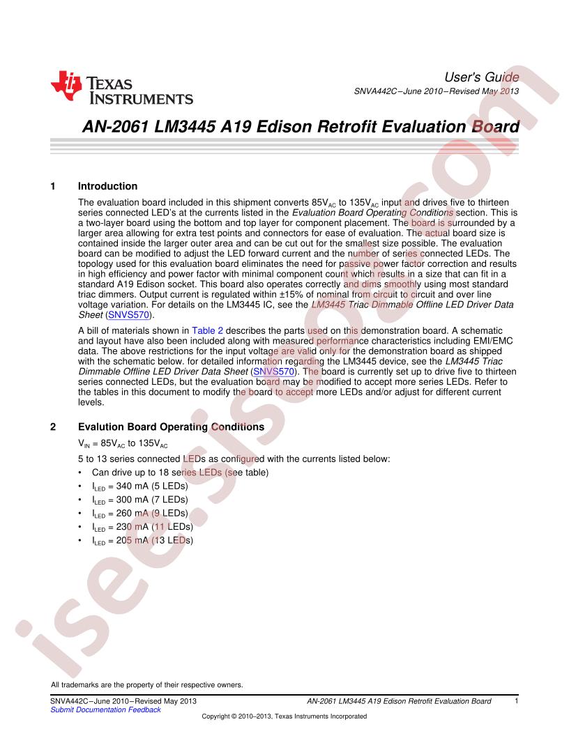 LM3445 EV Brd User Guide