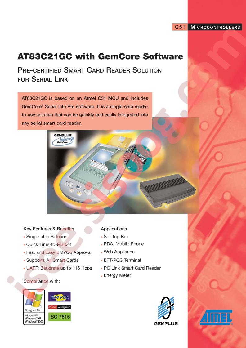 AT83C51GC with GemCore Software, flyer