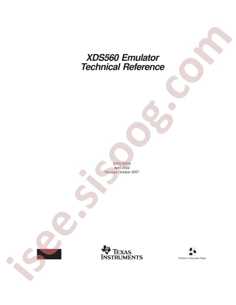 XDS560 Emulator Tech Ref