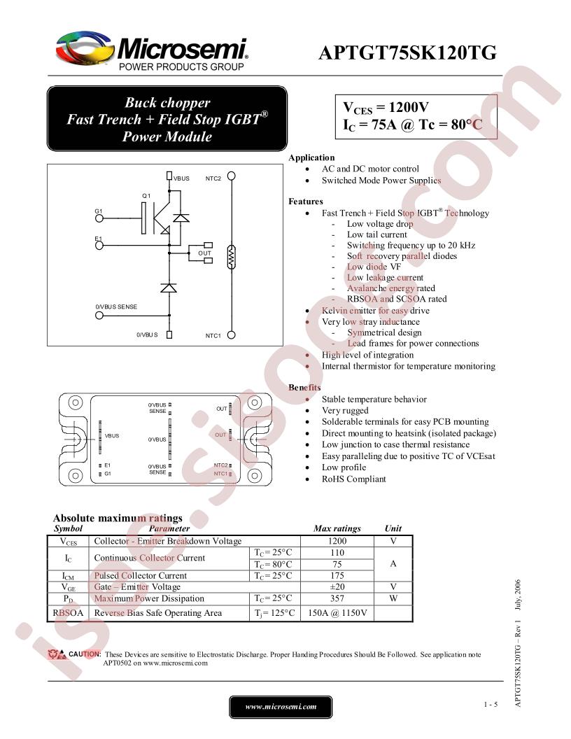 APTGT75SK120TG