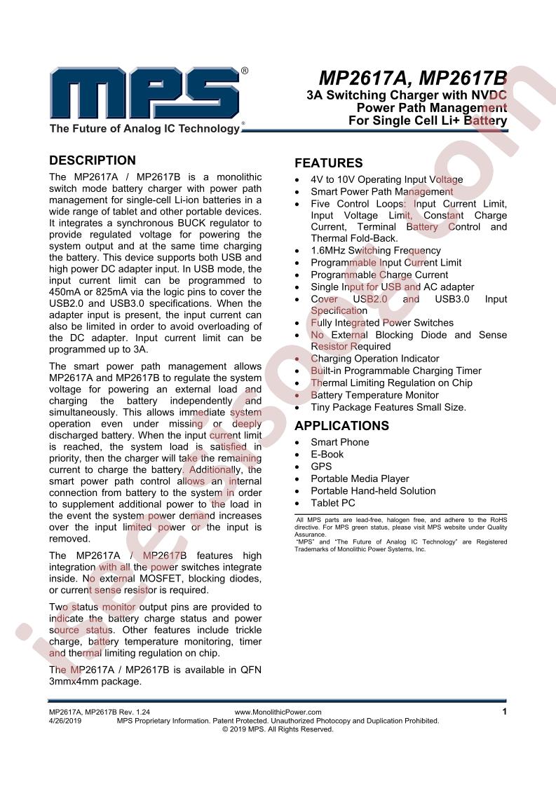 MP2617A, MP2617B Datasheet