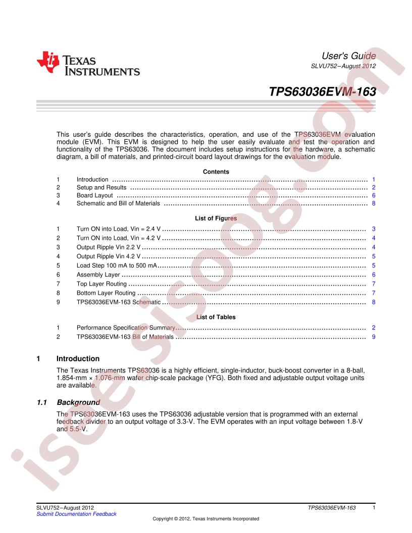 TPS63036EVM-163 User Guide