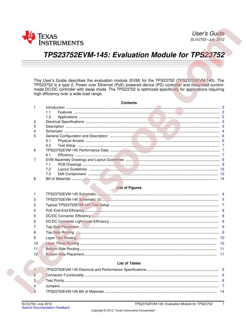 TPS23752EVM-145 User Guide