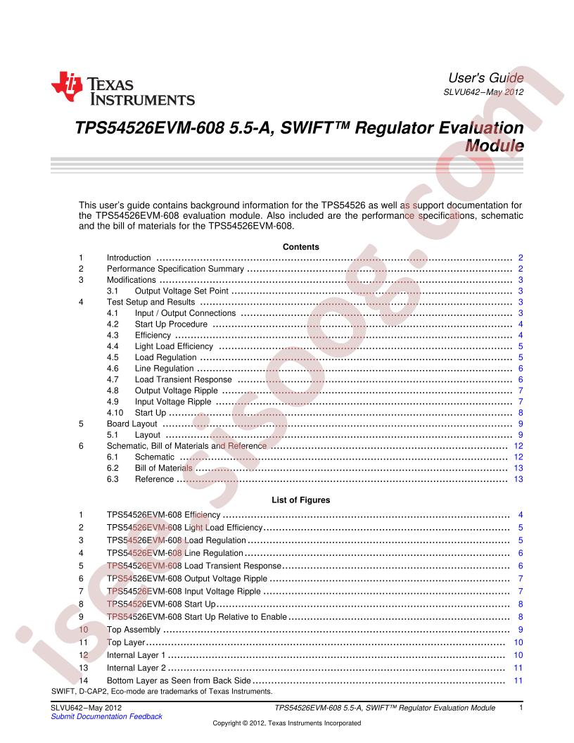 TPS54526EVM-608 User Guide