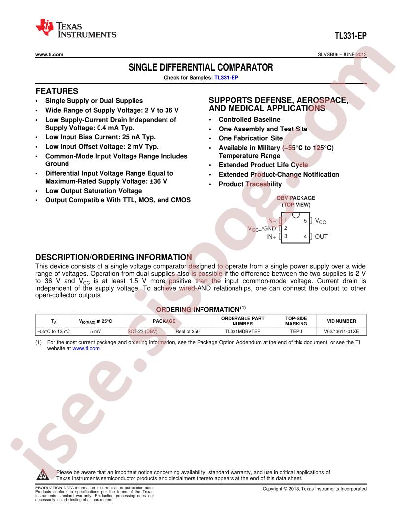TL331-EP Datasheet