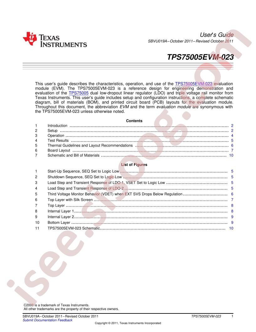 TPS75005EVM-023 User Guide