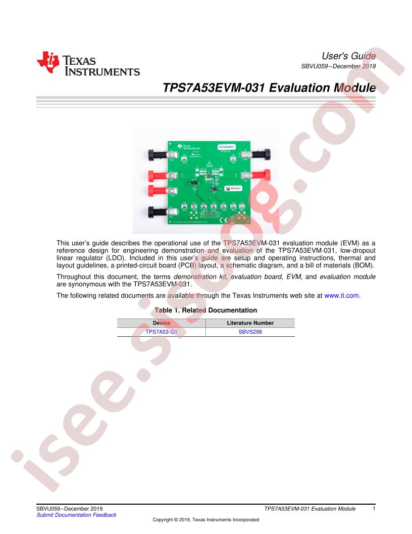 TPS7A53EVM-031 User Manual