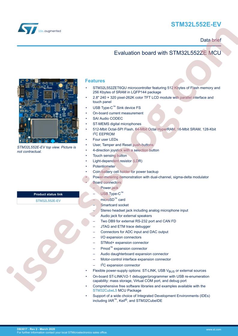 STM32L552E-EV Data Brief