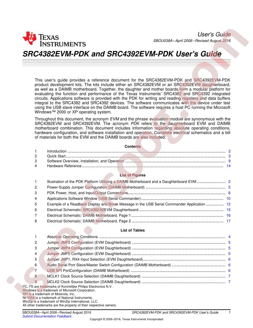 SRC43x2EVM-PDK User Guide