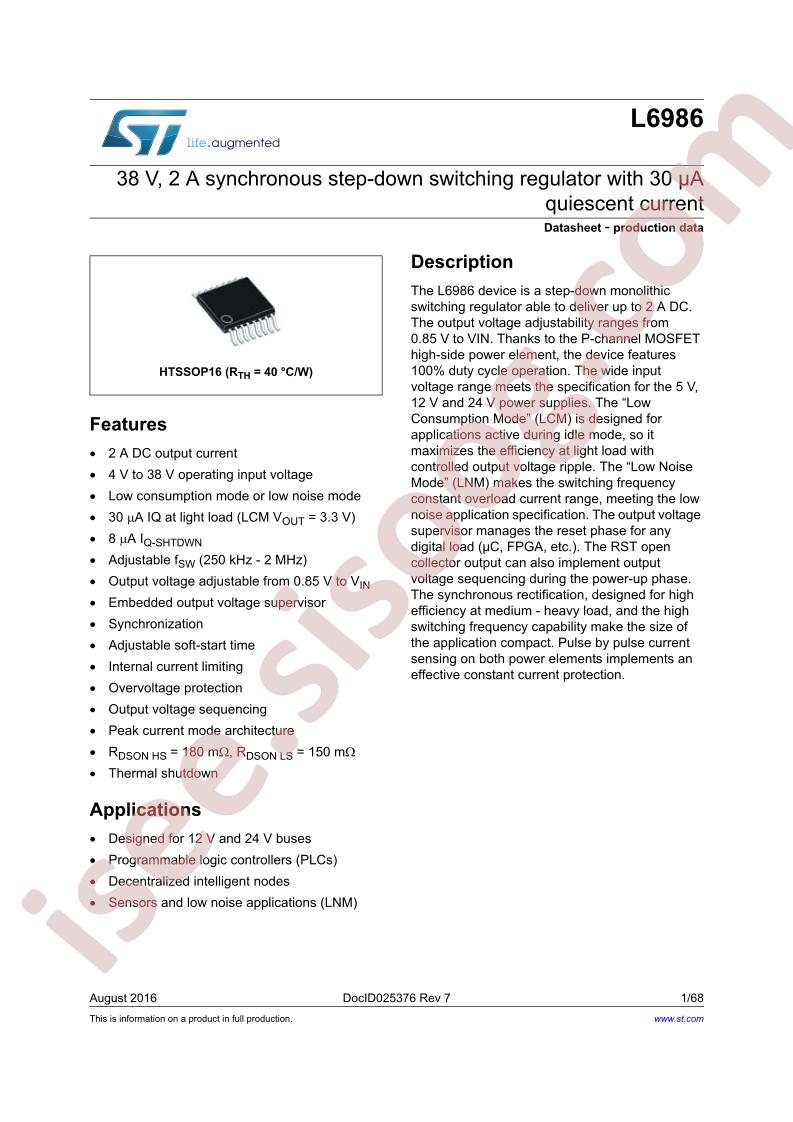 L6986 Datasheet