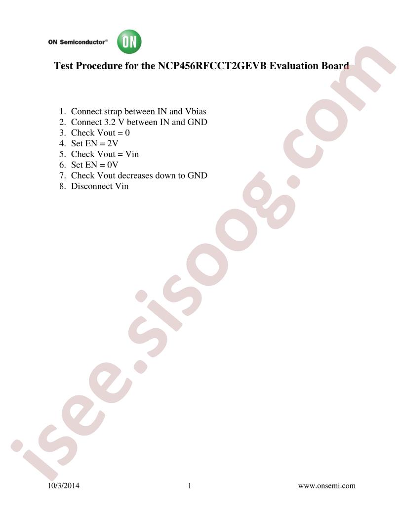 NCP456RFCCT2GEVB Test Procedure