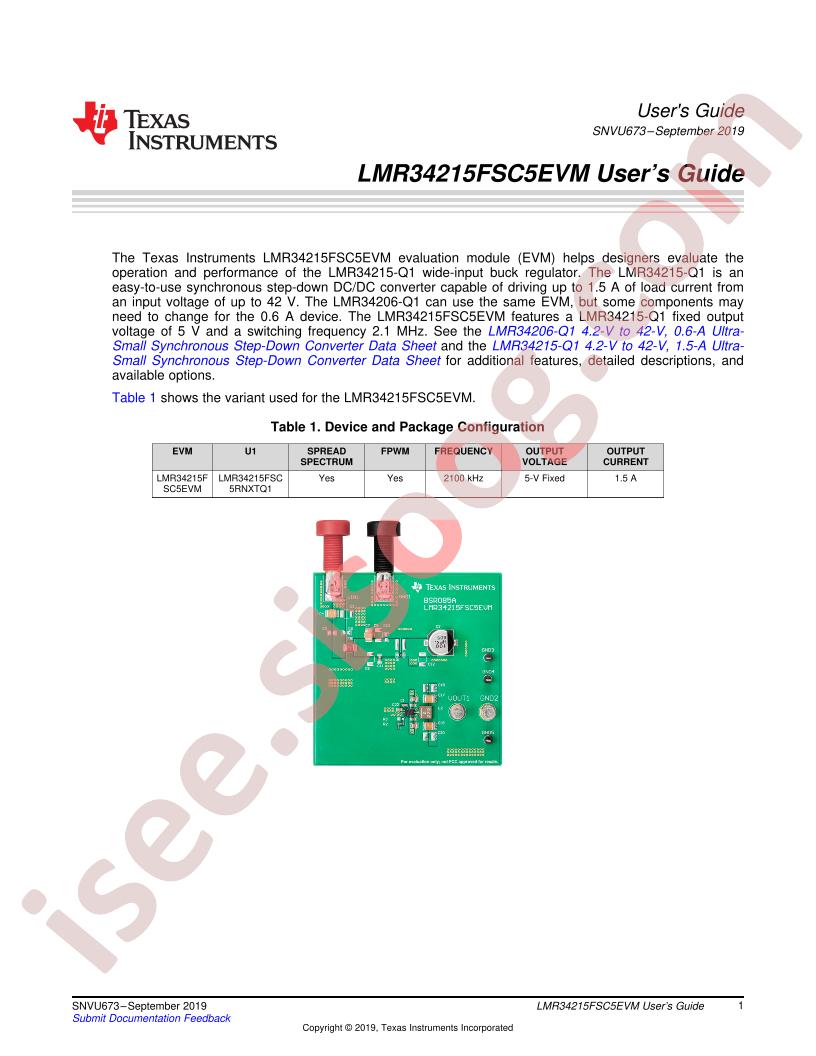 LMR34206, LMR34215 EVM User Guide