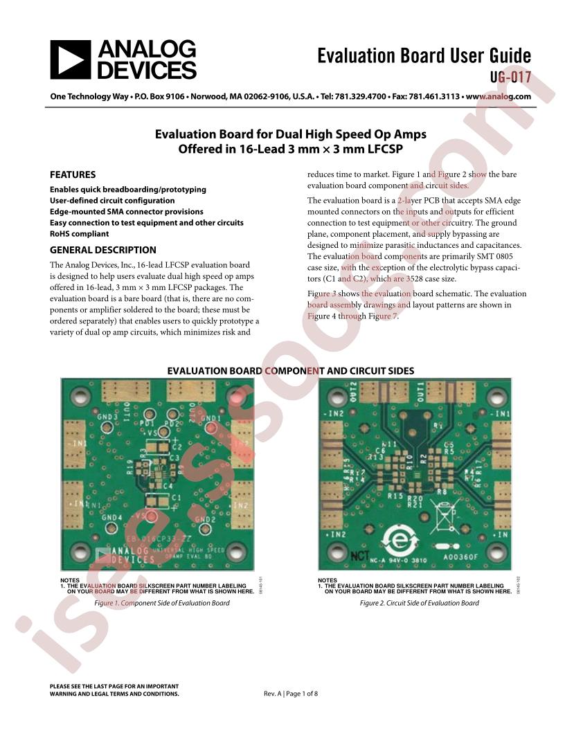 Eval Brd Dual/16-Lead/LFCSP Guide