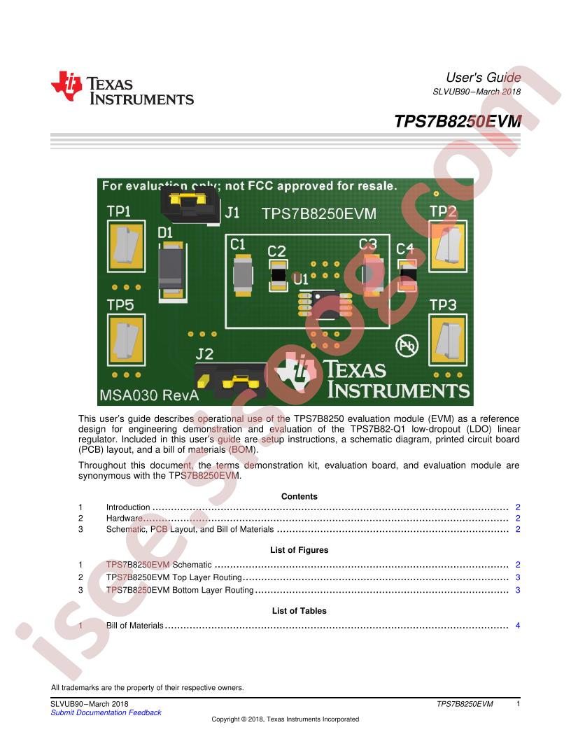 TPS7B8250EVM User Guide