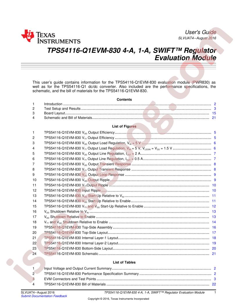 TPS54116-Q1EVM-830 User Guide