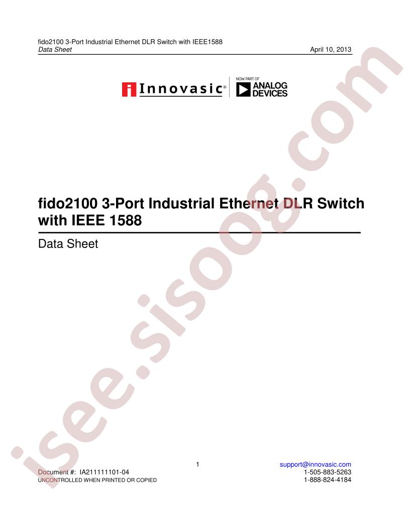 fido2100 Datasheet