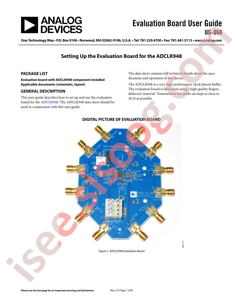 ADCLK948 Eval Brd Guide