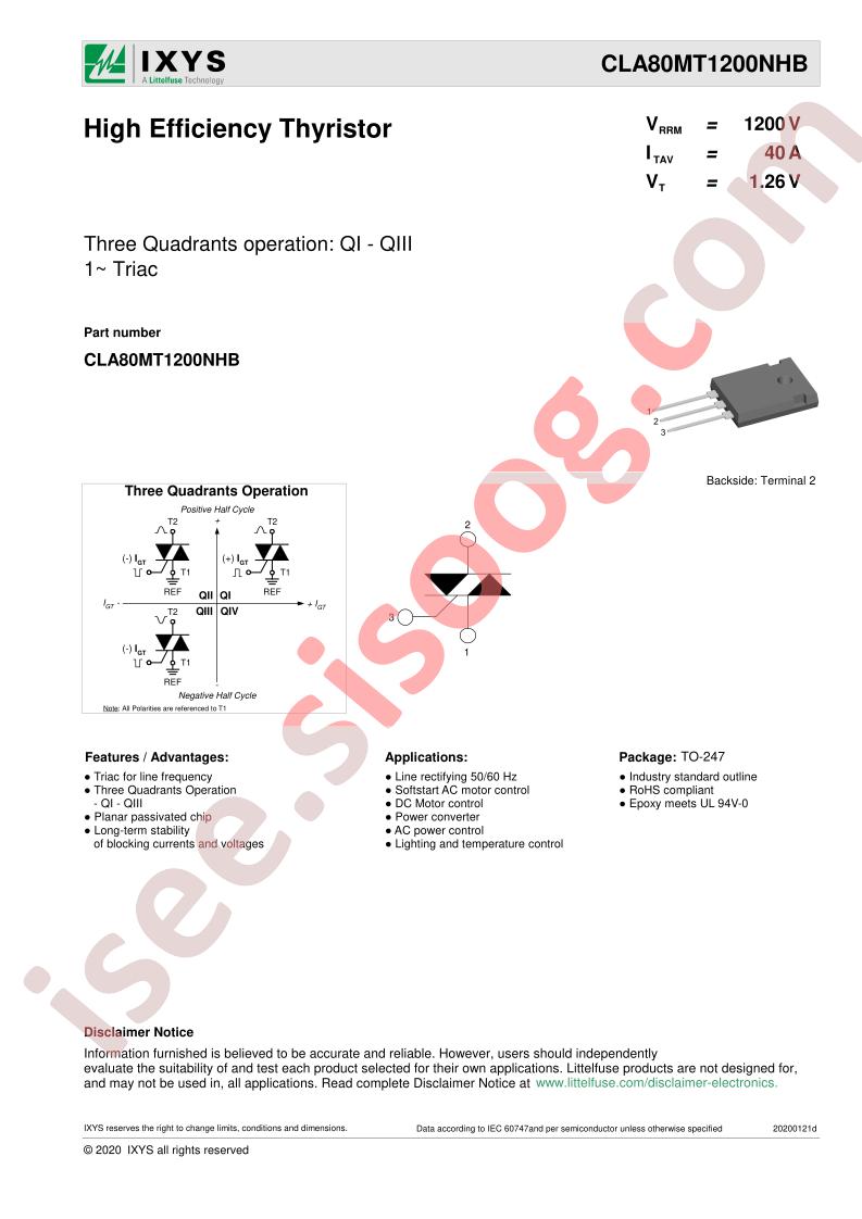 CLA80MT1200NHB Datasheet