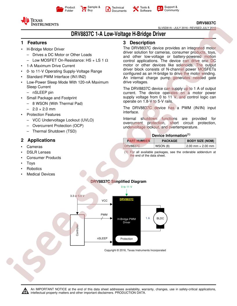 DRV8837C Datasheet
