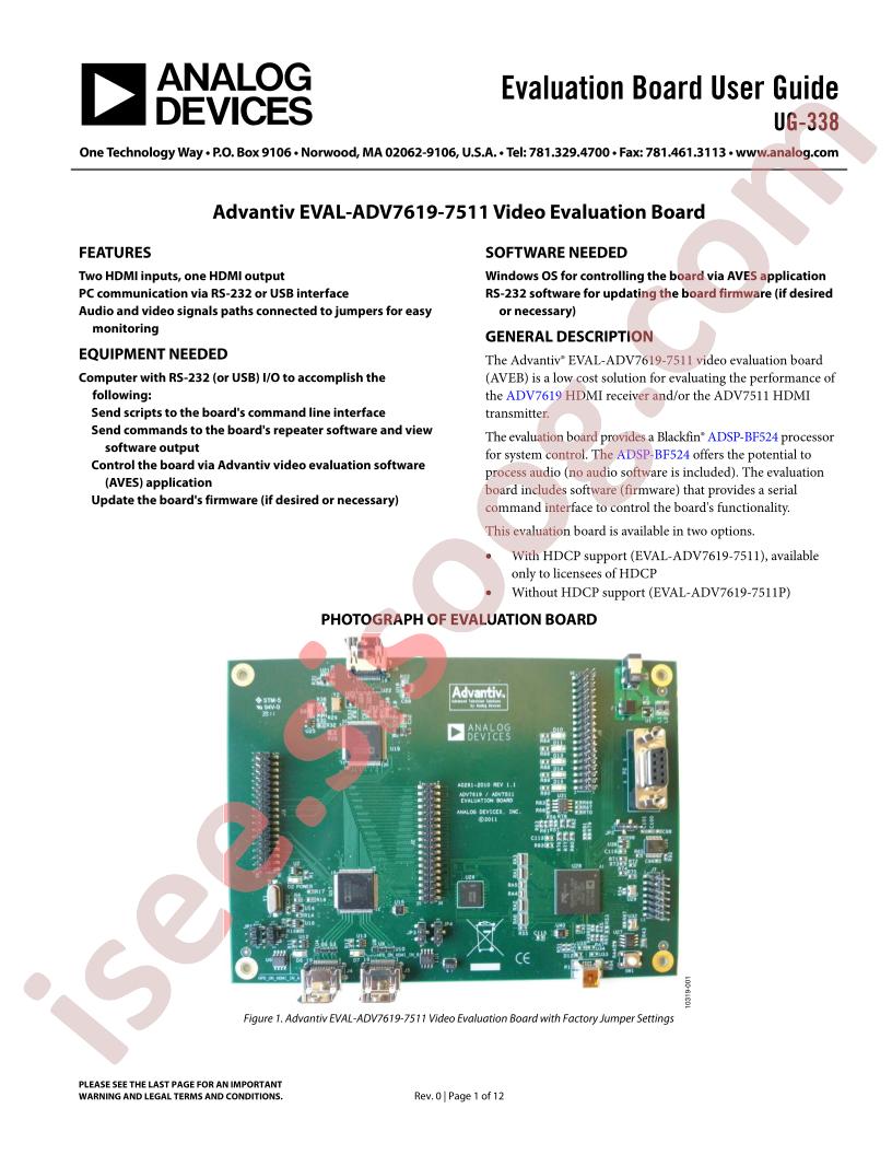 EVAL-ADV7619-7511 Guide