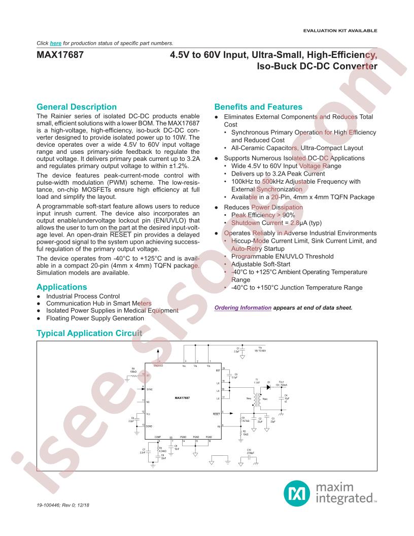 MAX17687 Datasheet